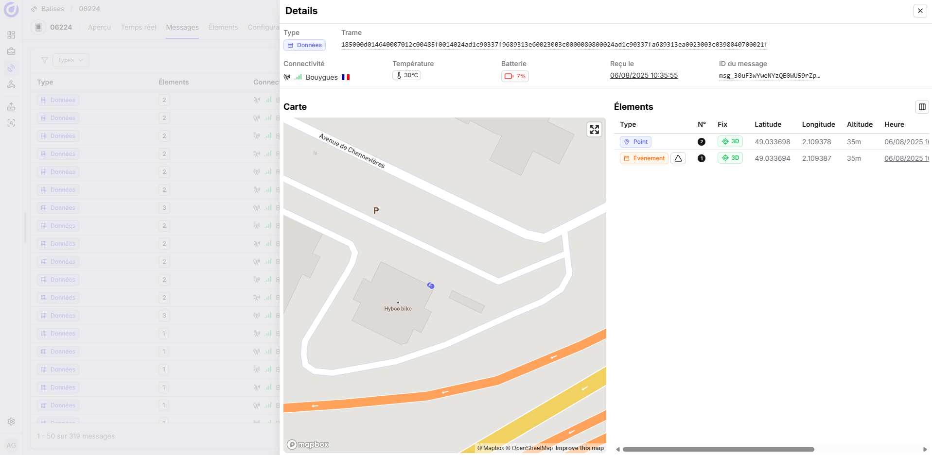 Vérification balise chargée